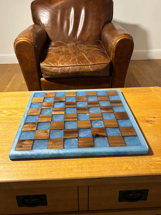 Chess board, Walnut and Epoxy.